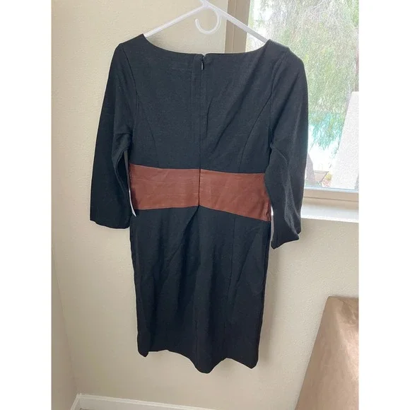Venus Dress Womens Brown Black Colorblock Fitted Career Office 3/4 Sleeve - Picture 3 of 9